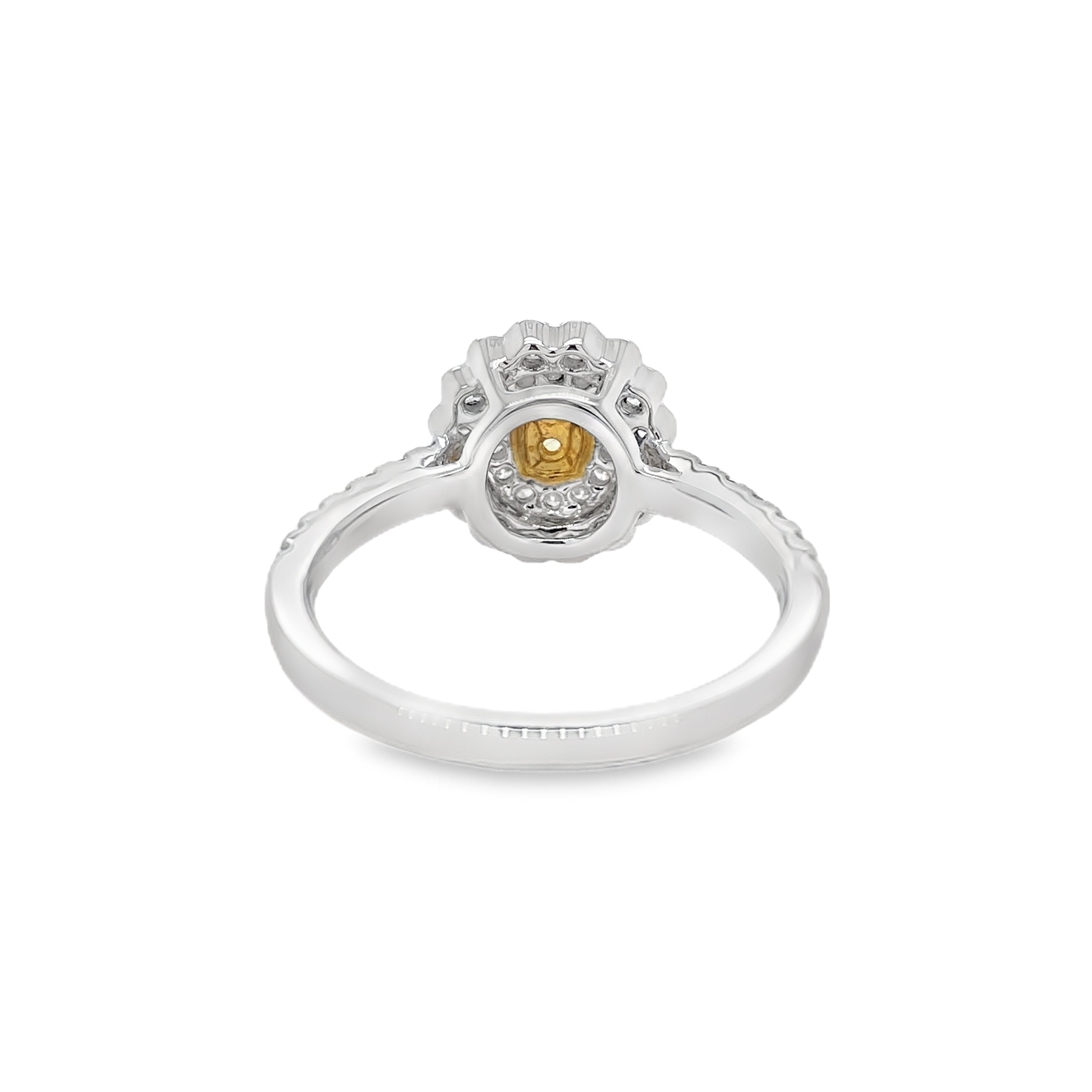 Fancy Intense Yellow Oval Diamond Ring