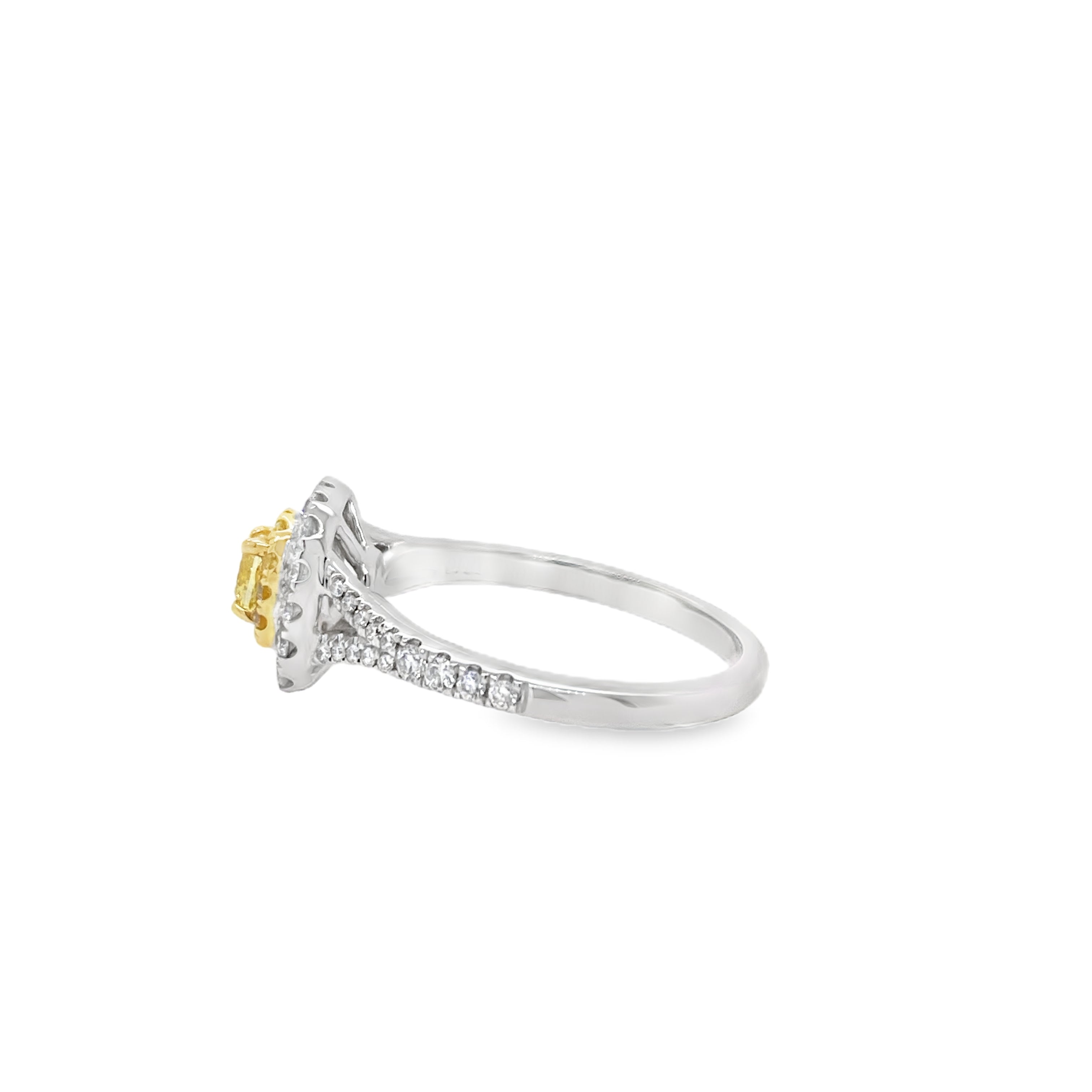 Fancy Vivid Yellow Cushion Diamond Ring