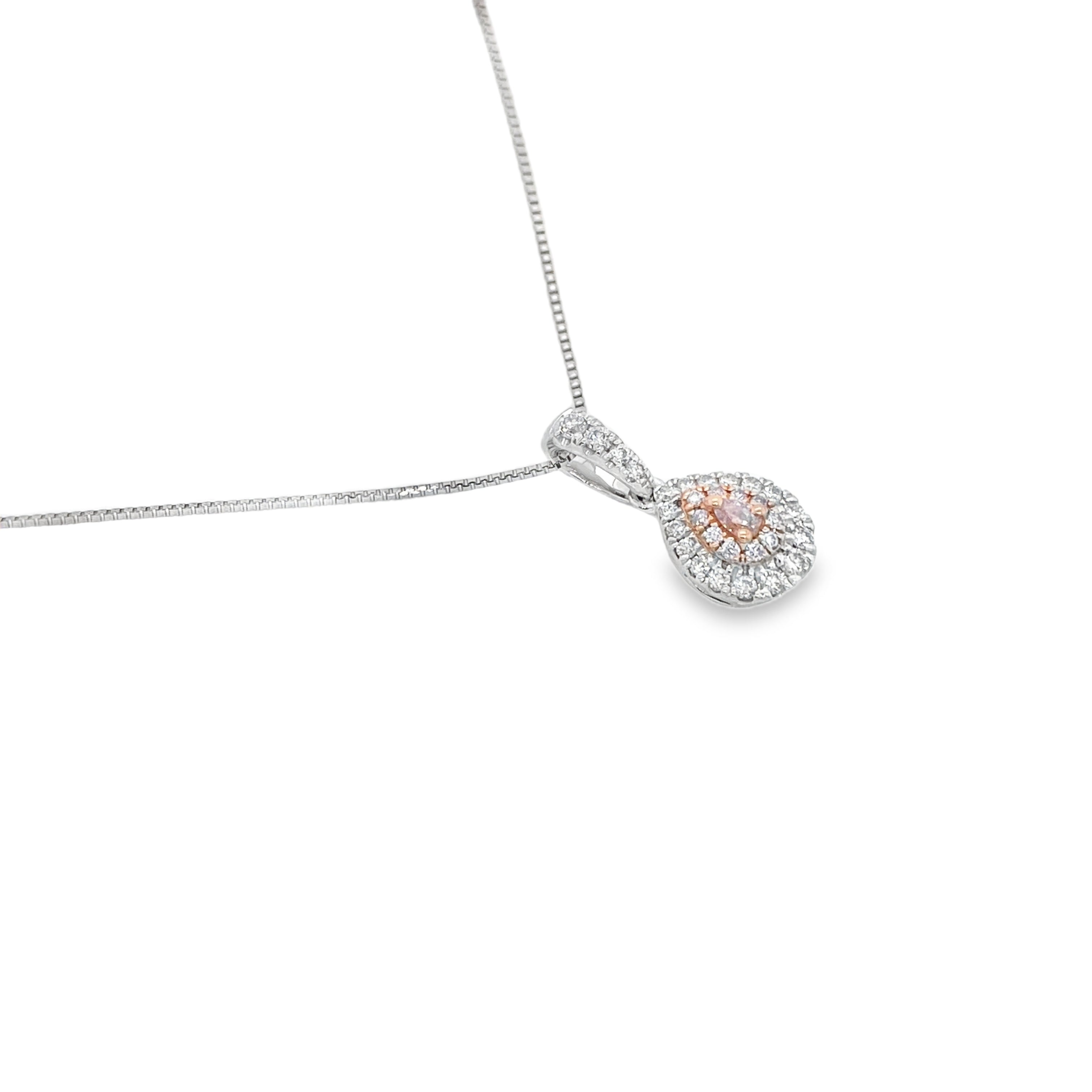 Fancy Light Pink Pear Diamond Pendant