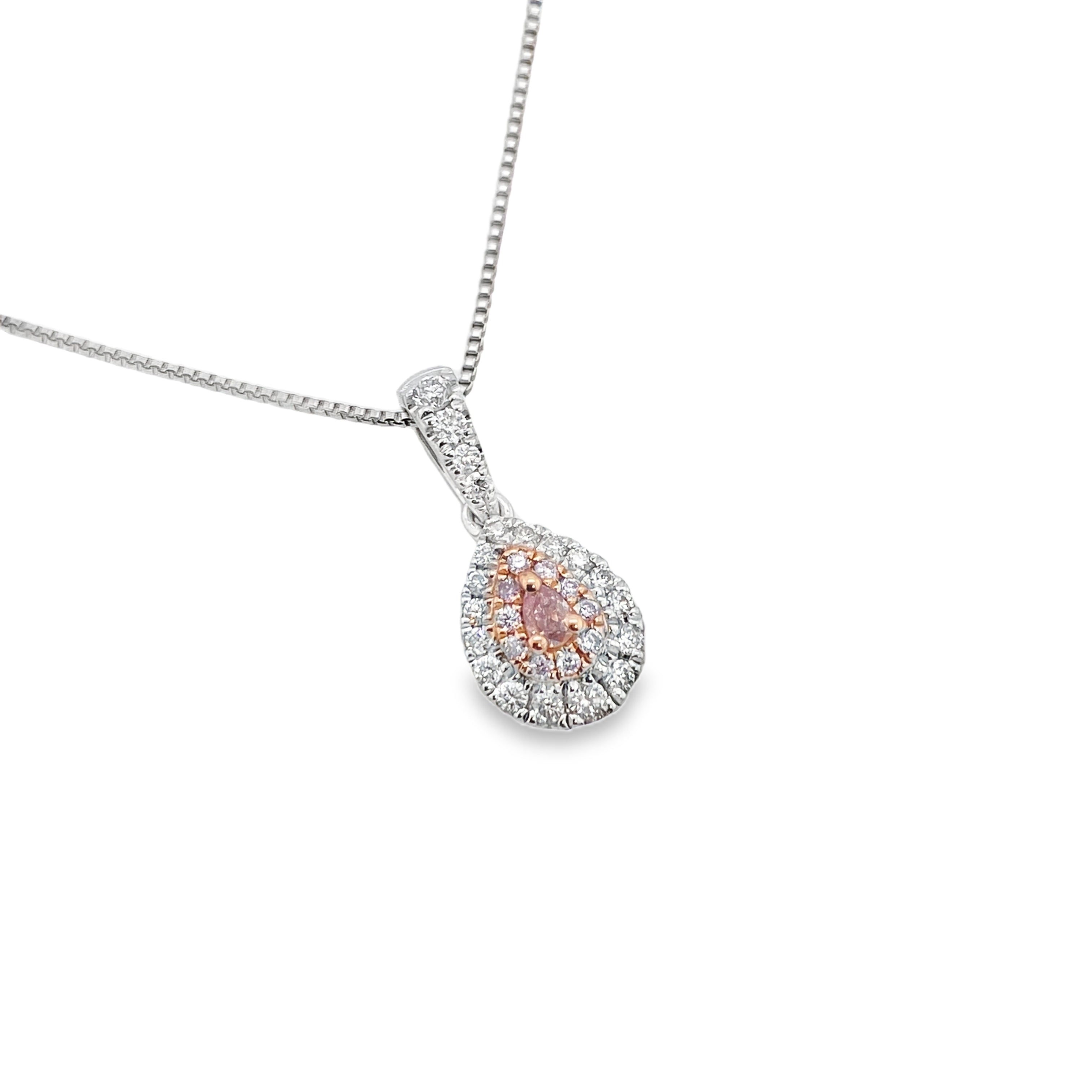 Fancy Light Pink Pear Diamond Pendant