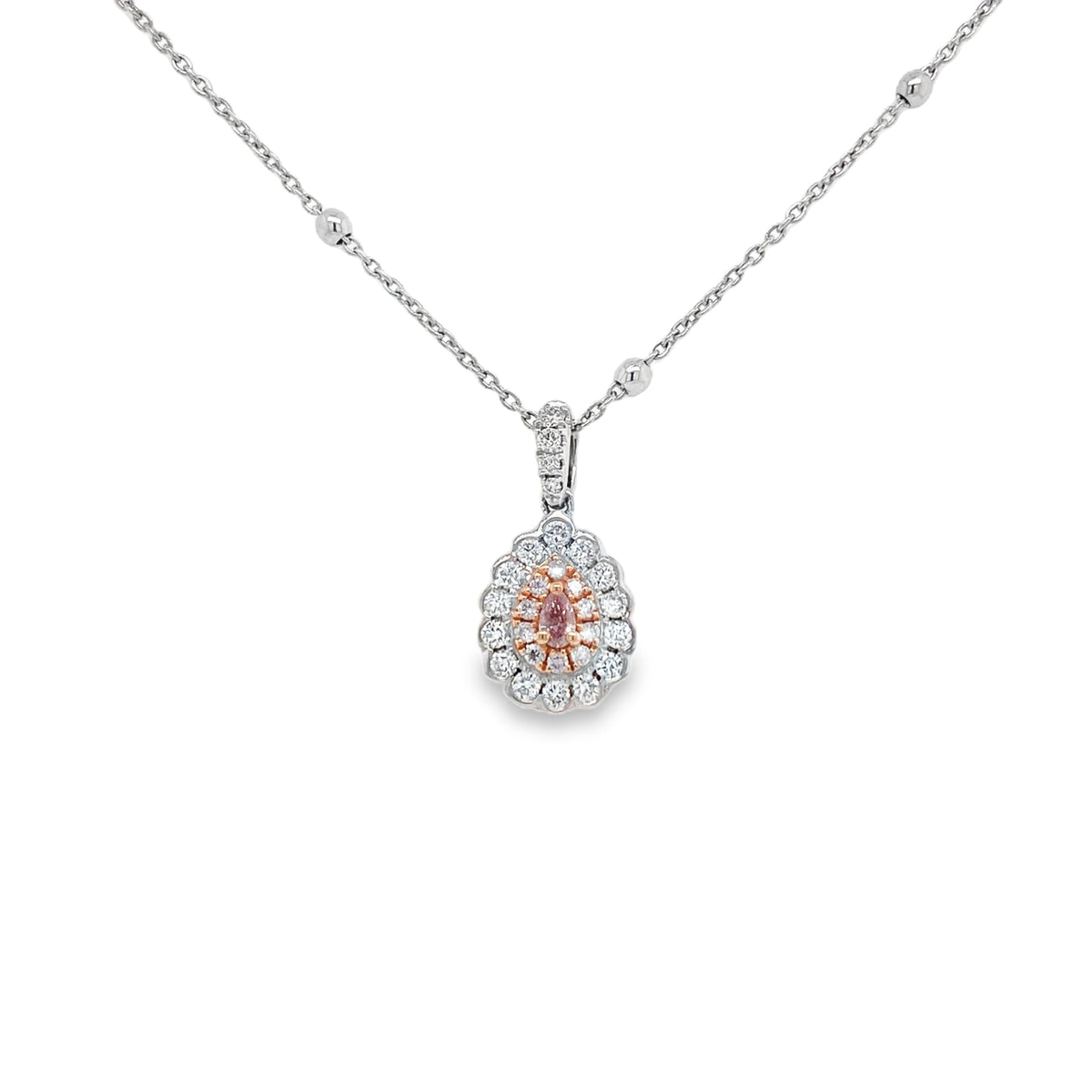Fancy Light Pink Pear Diamond Pendant