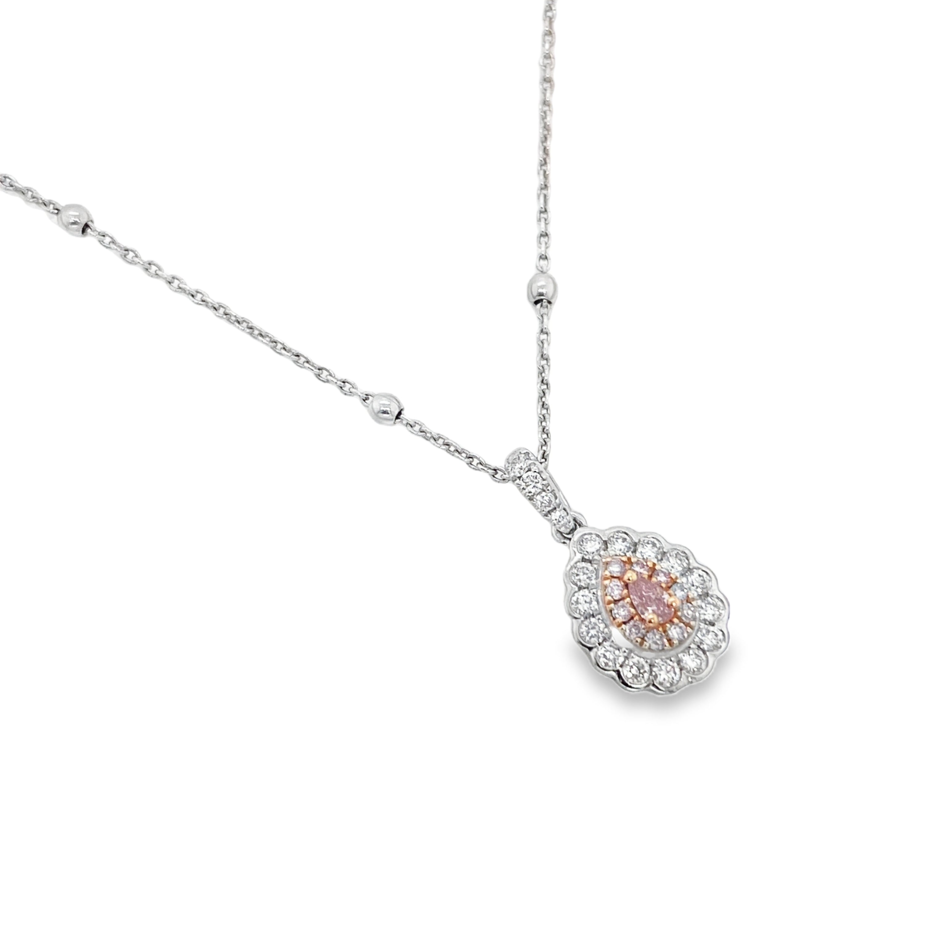 Fancy Light Pink Pear Diamond Pendant