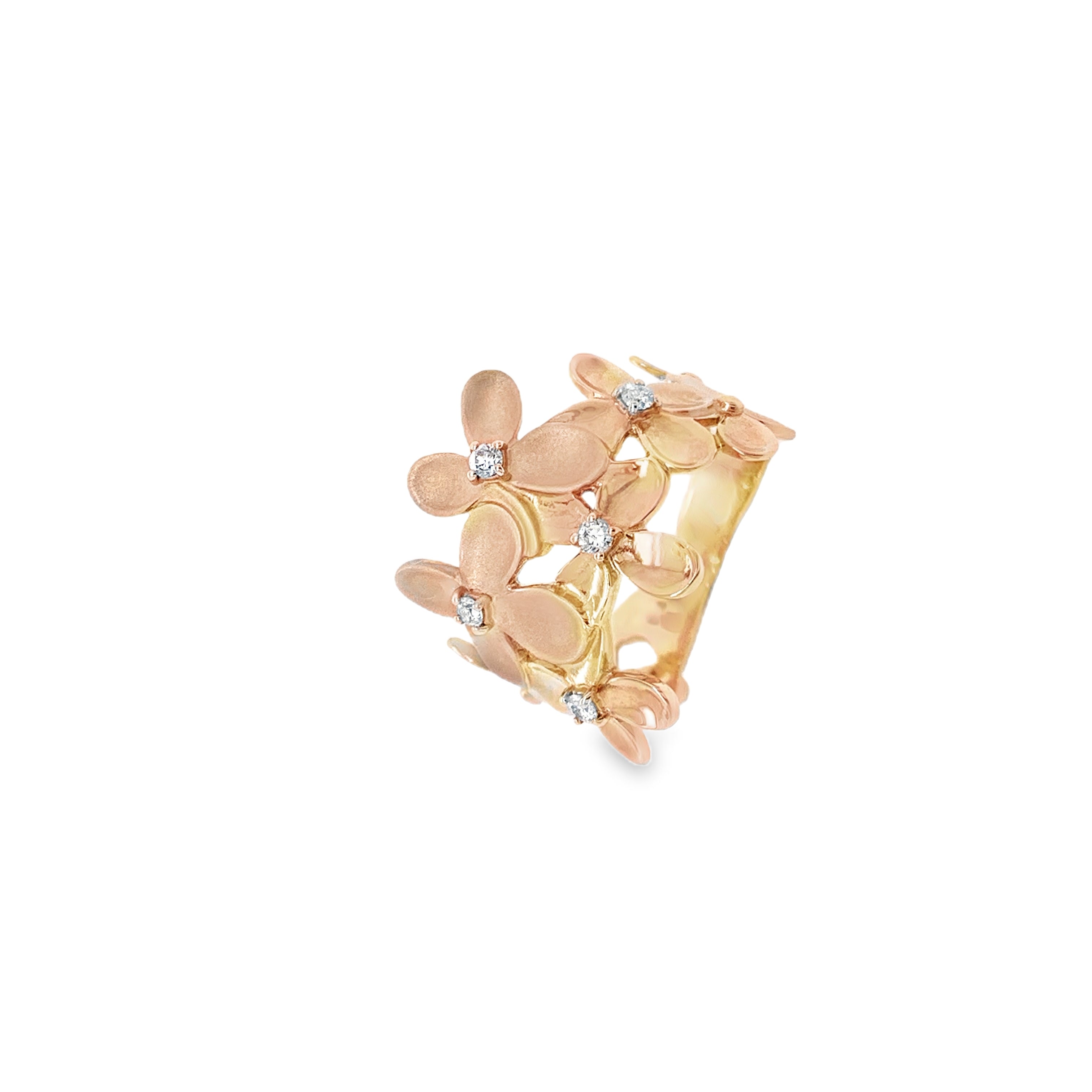 Floral Frosted Diamond Ring