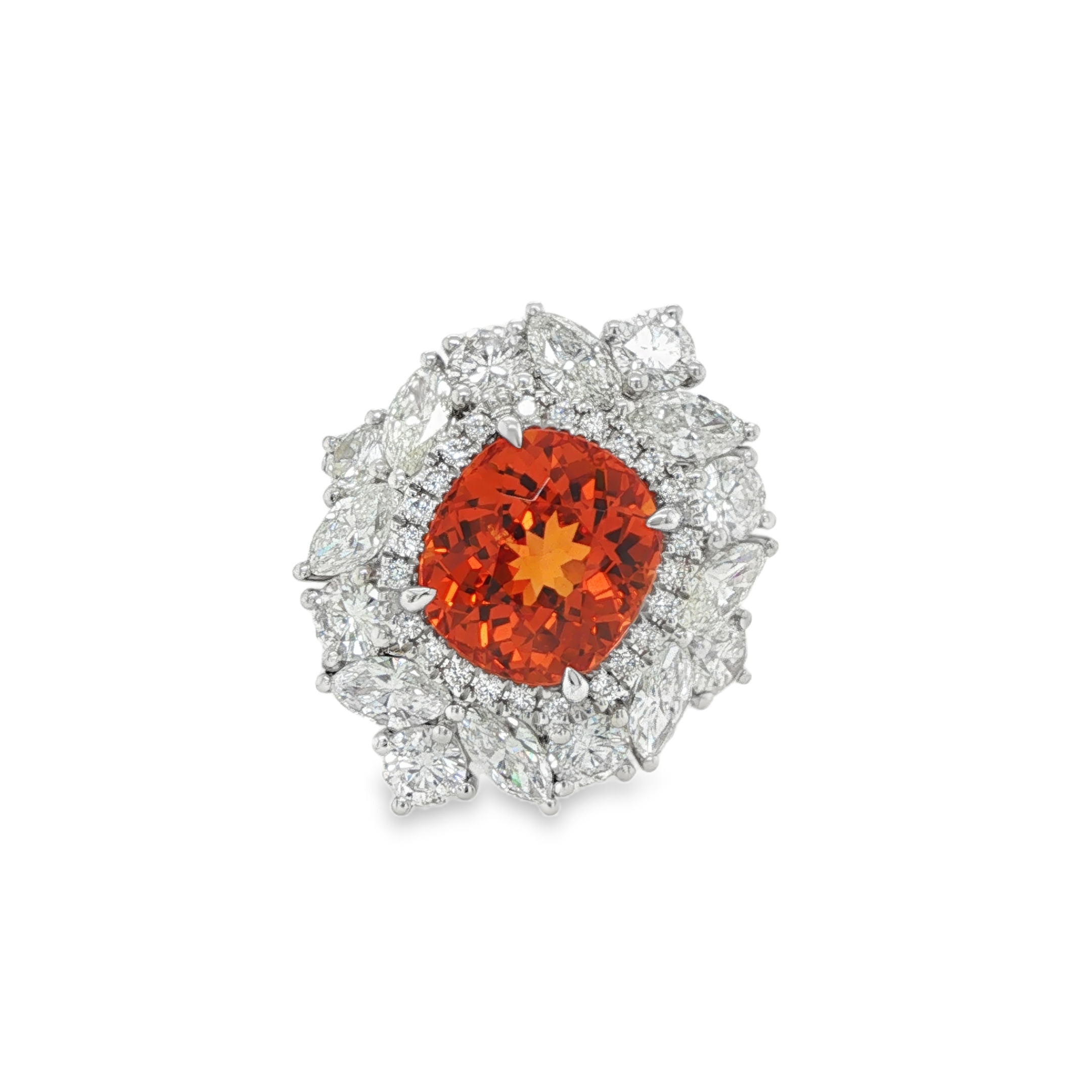 5ct Oval Spessartite Diamond Ring