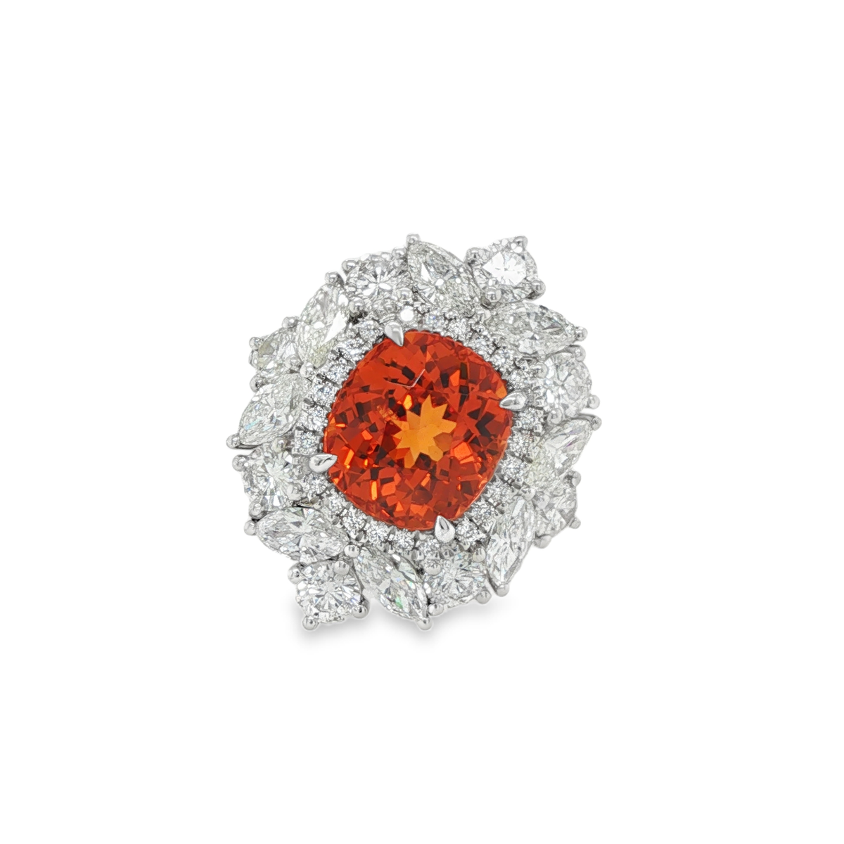 5ct Oval Spessartite Diamond Ring