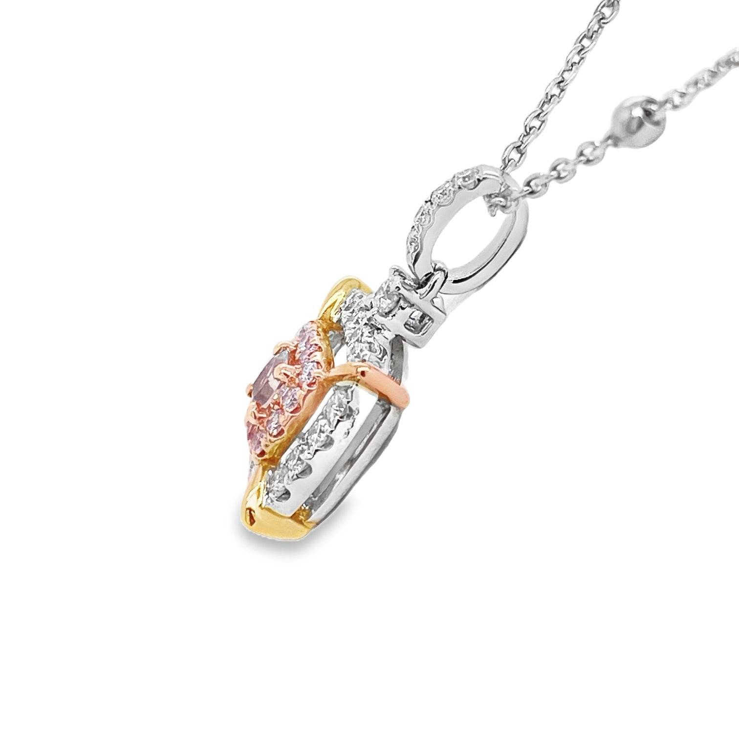 0.25ct Fancy Light Brown Pink Diamond Cushion-Cut Pendant - Candid Japan