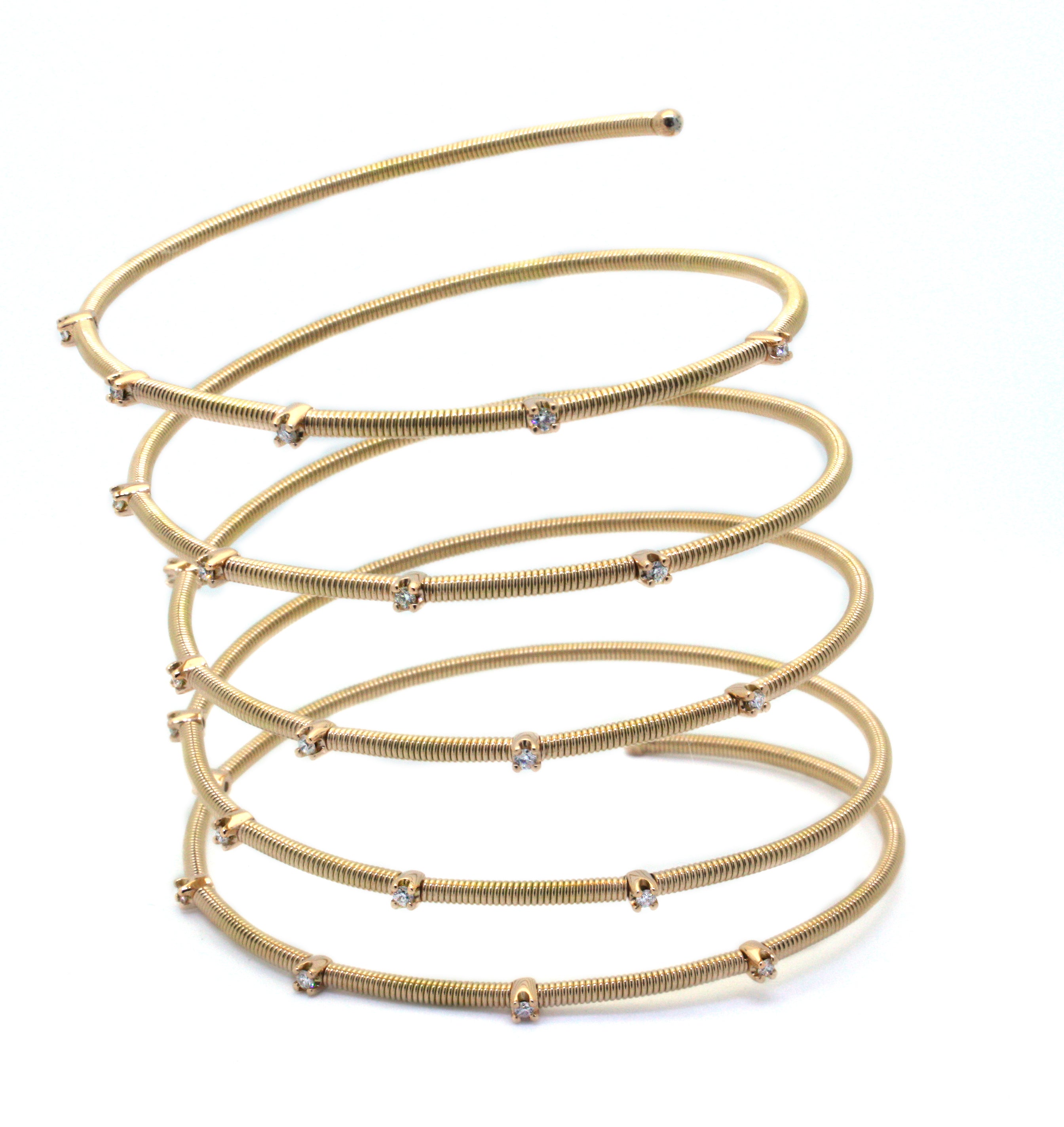 Gold Spiral Hoop Bracelets